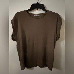 Zara Brown Short Sleeve Tee